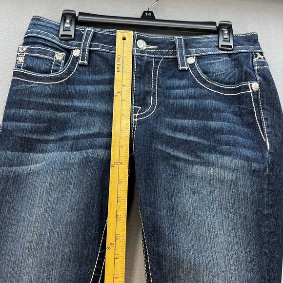 Miss Me Women’s Jeans Size 29x29.5 (8) Low Rise Skinny Cheetah Print Blingy EUC - Picture 11 of 13